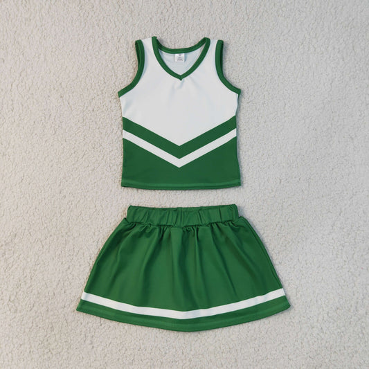 GSD4191 Yoga Green Sleeveless Skorts Girls Set
