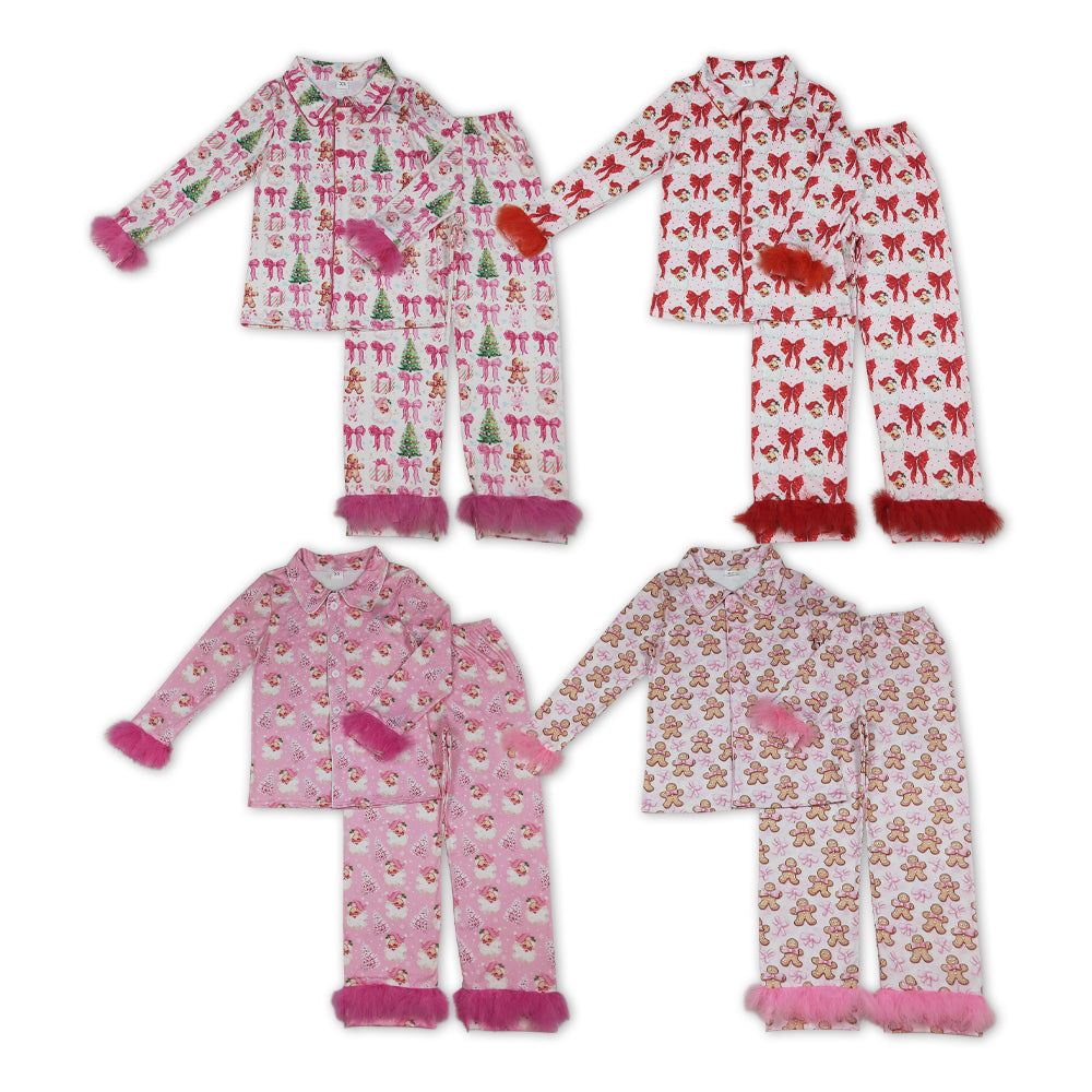 Christmas Santa/gingerbread man fur adult women pajamas RTS sibling clothes