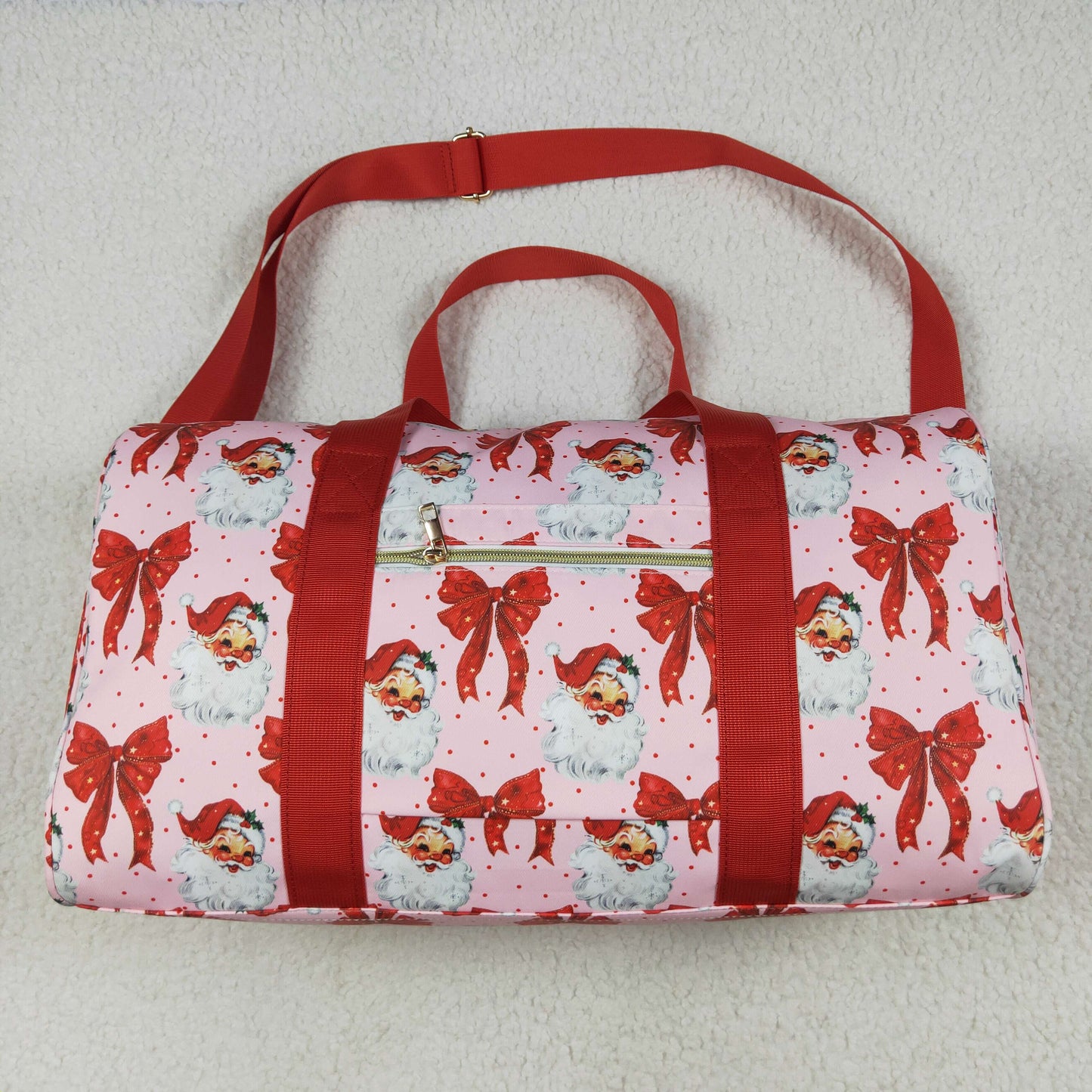BA0306 Christmas Santa red bows bag