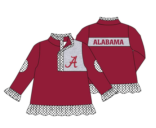 custom S 10.17 Red long sleeve girls pullover