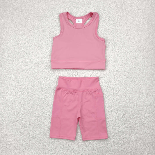 yoga GSSO1516 watermelon red sleeveless shorts girls set