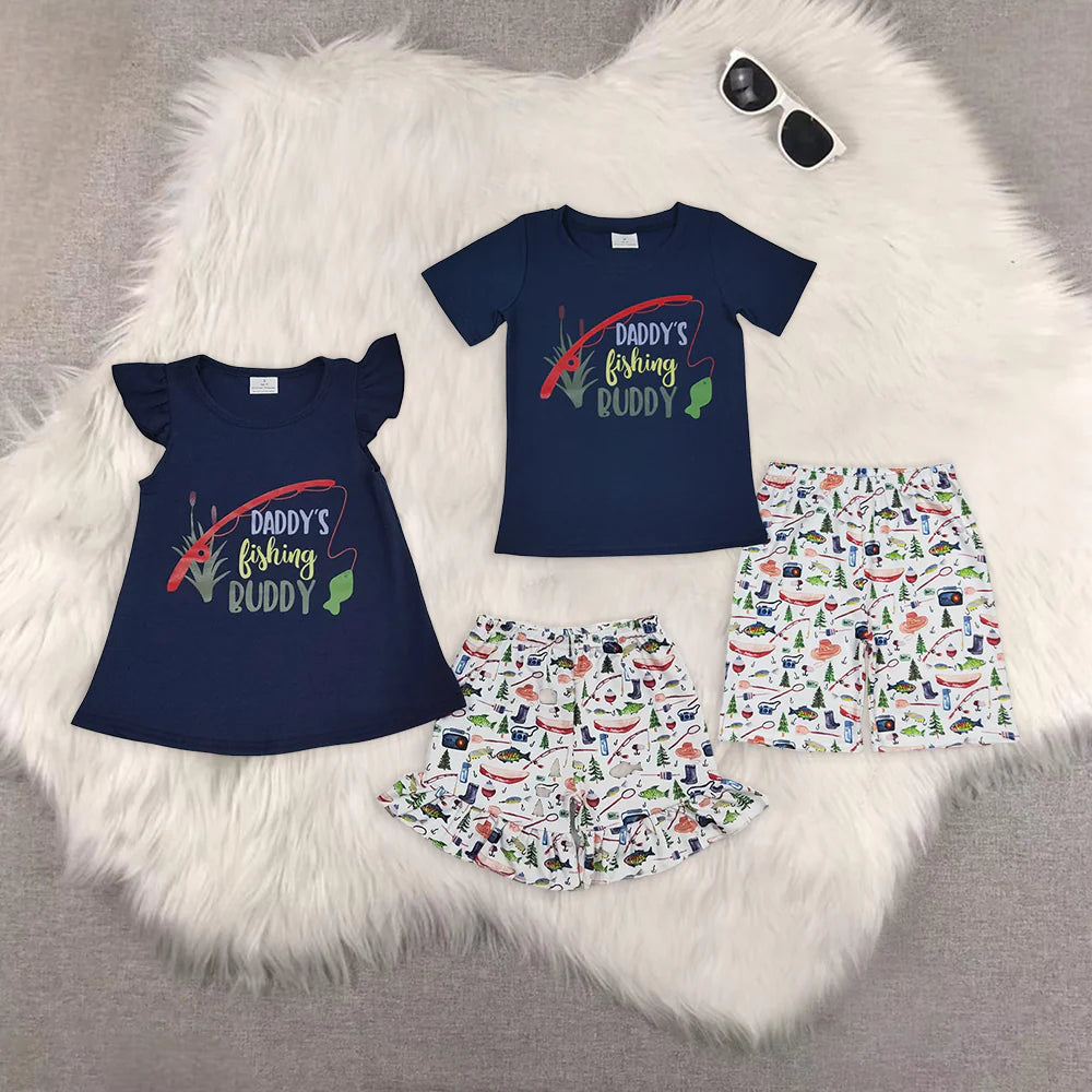 daddy's fishing buddy set Sibling Clothes RTS