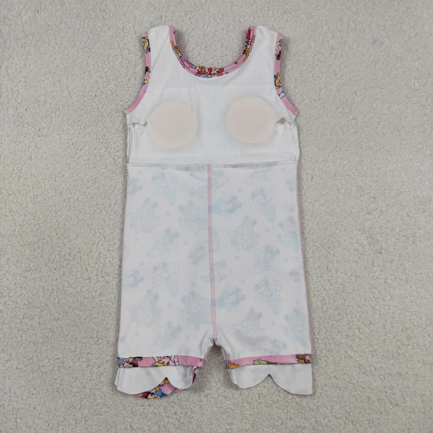 GSD2491 yoga cartoon princess pink sleeveless with shorts girls dress