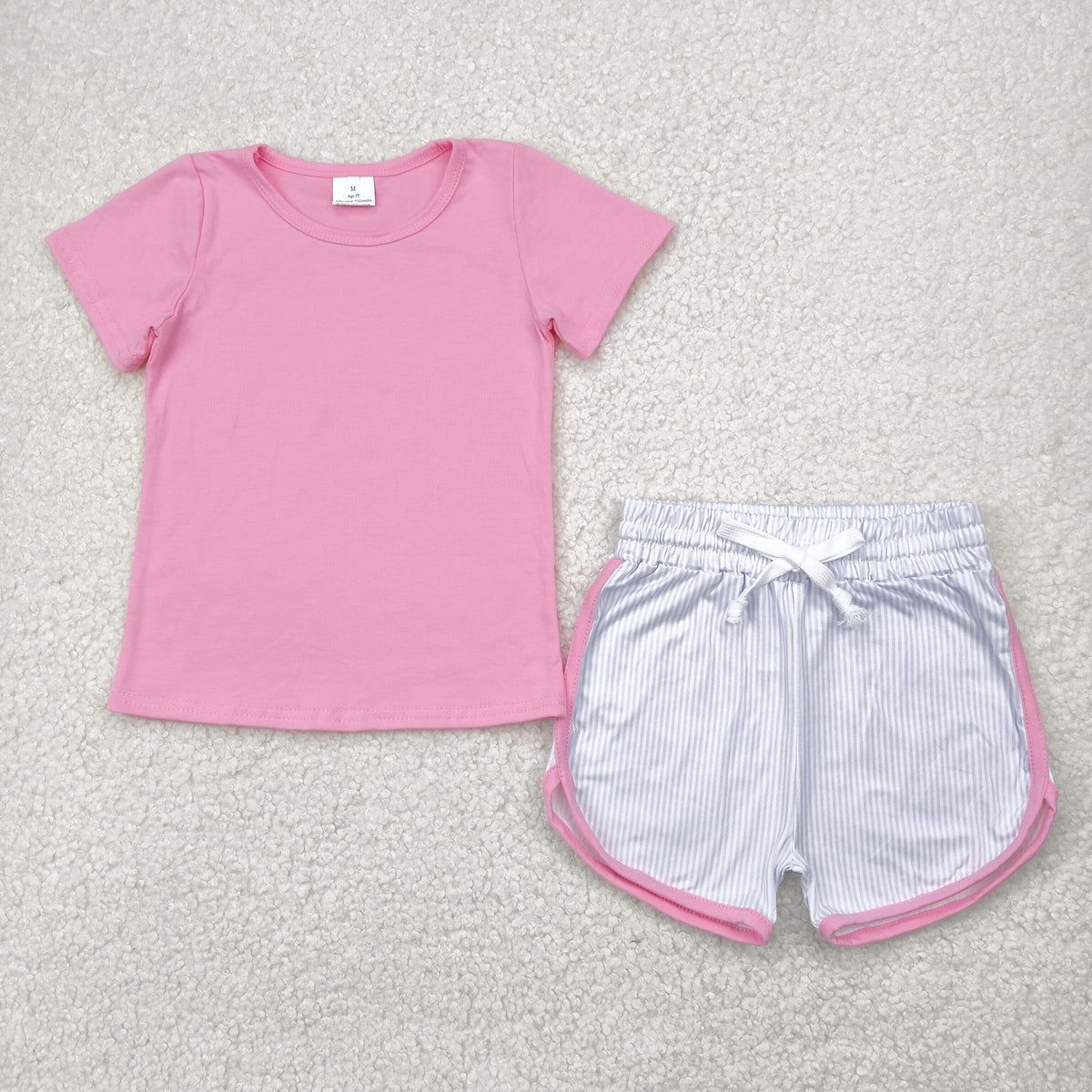 solid color boys/girls set Sibling Clothes RTS