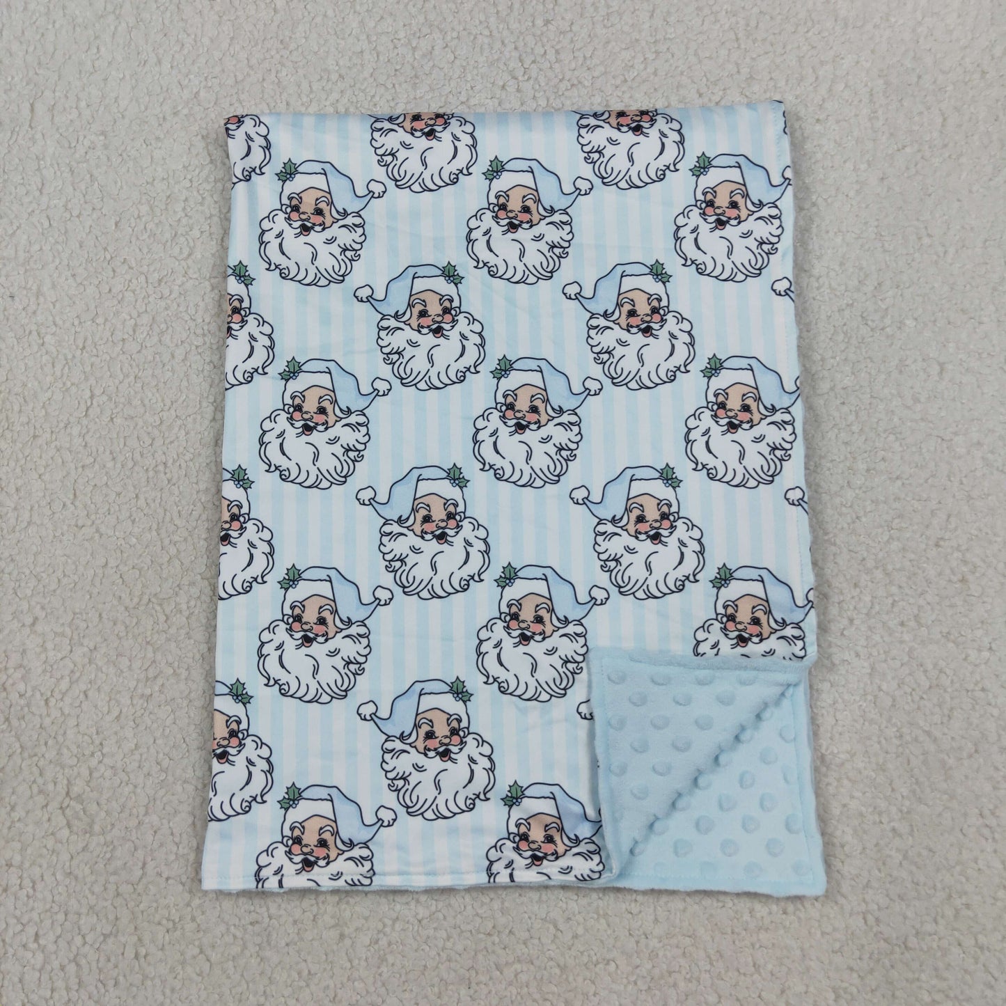 BL0256 Christmas Santa Blue Baby Blanket