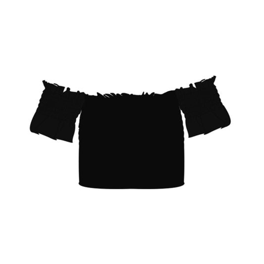 preorder GT0368 Black straight shoulder short sleeve girls top