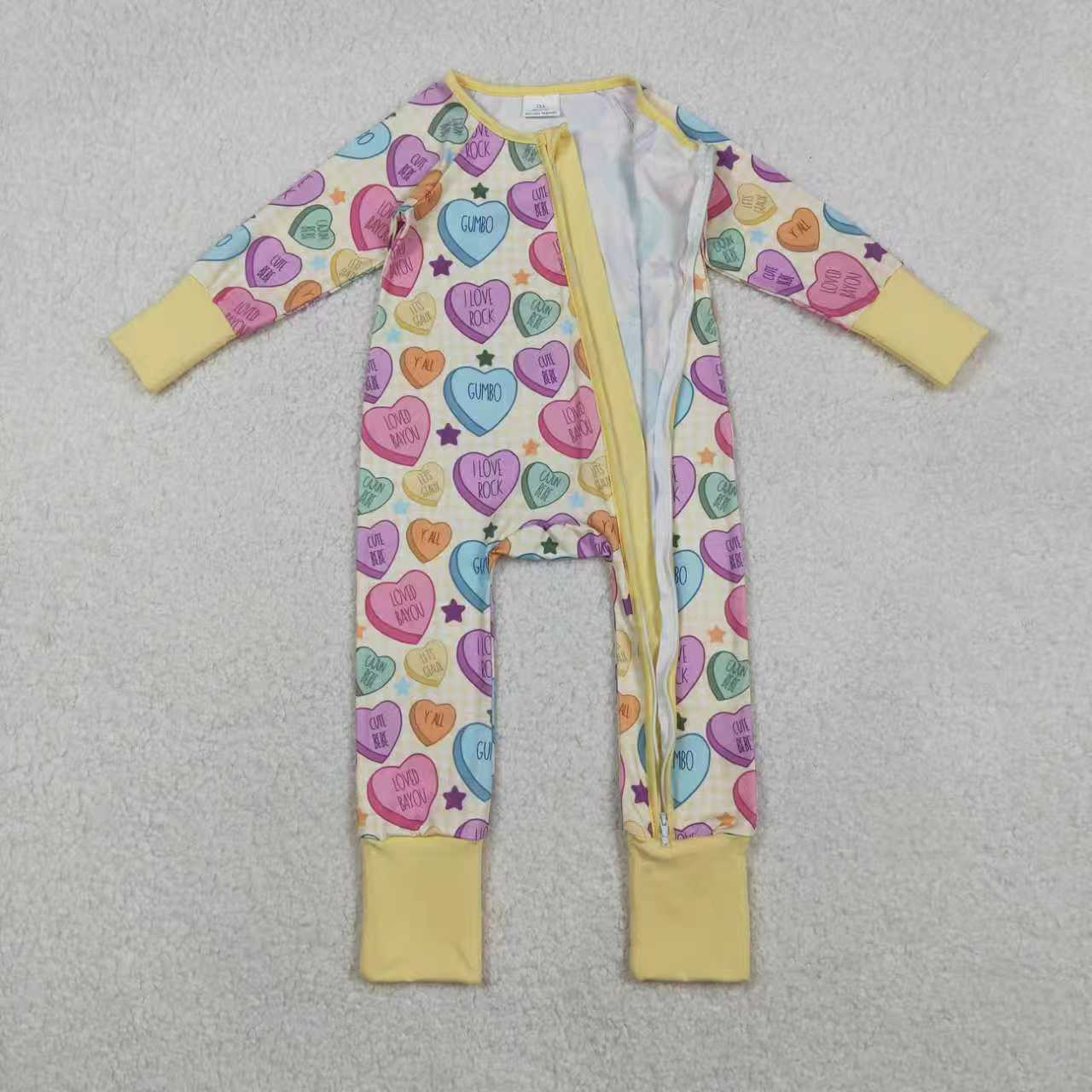Valentine's Day Heart Romper/Pajamas RTS Sibling Clothes