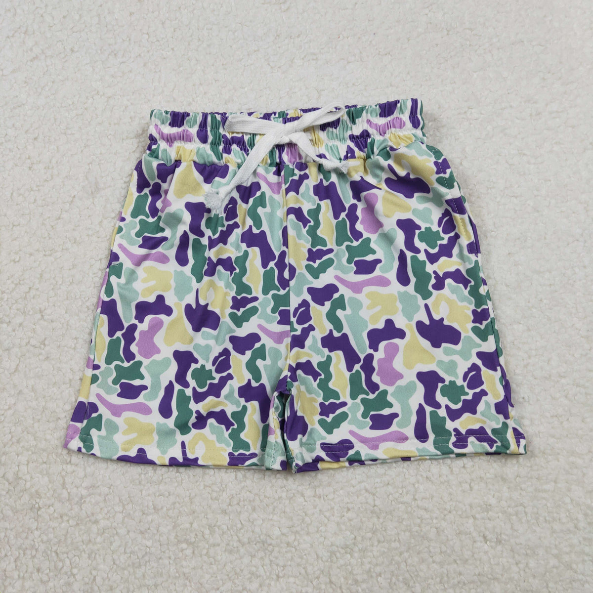 SS0734 Mardi Gras Camo Boys Shorts