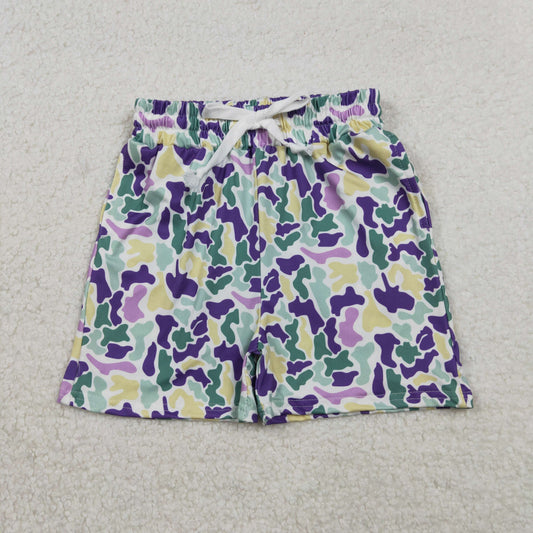 SS0734 Mardi Gras Camo Boys Shorts