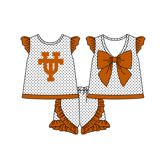 custom S 8.1 Team orange striped short sleeve shorts kids set please order before 14th August