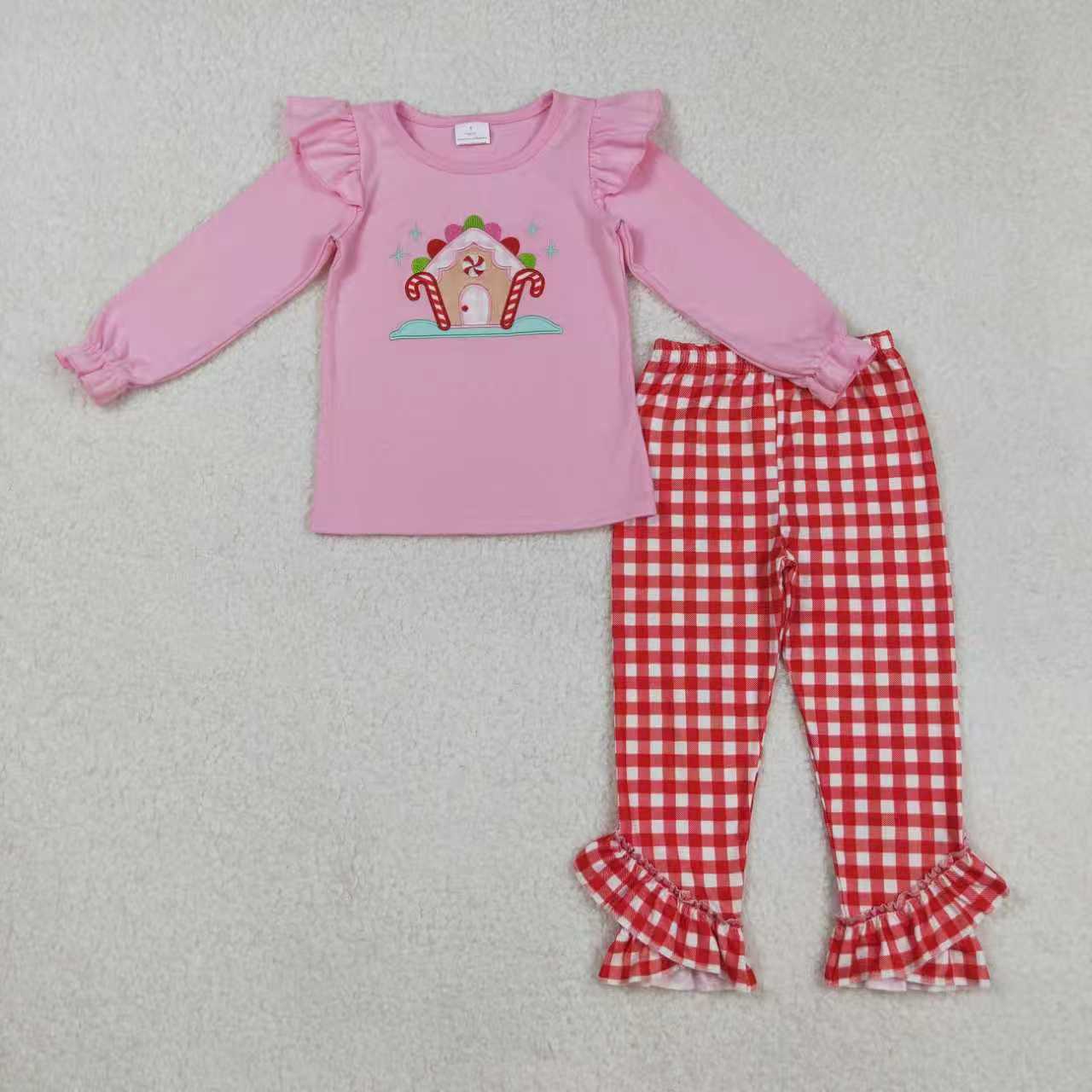 Embroidery Christmas gingerbread man set Sibling Clothes RTS