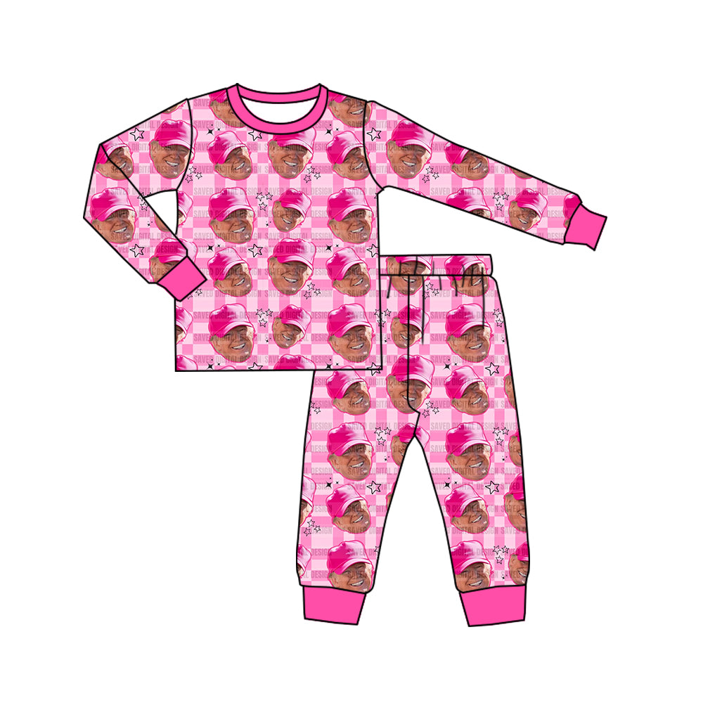 custom Trump hot pink long sleeve pants girls pajamas