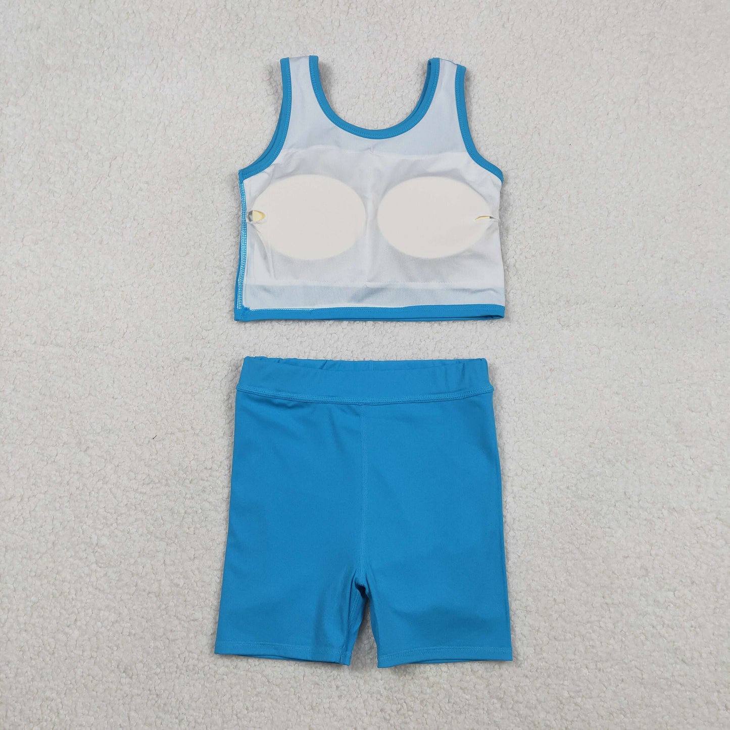 GSD2659 yoga blue sleeveless skirt skorts girls set