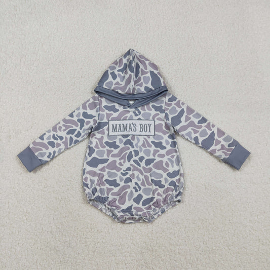 Embroidery LR2794 hunting camo mama's boy hoodie long sleeve boys romper