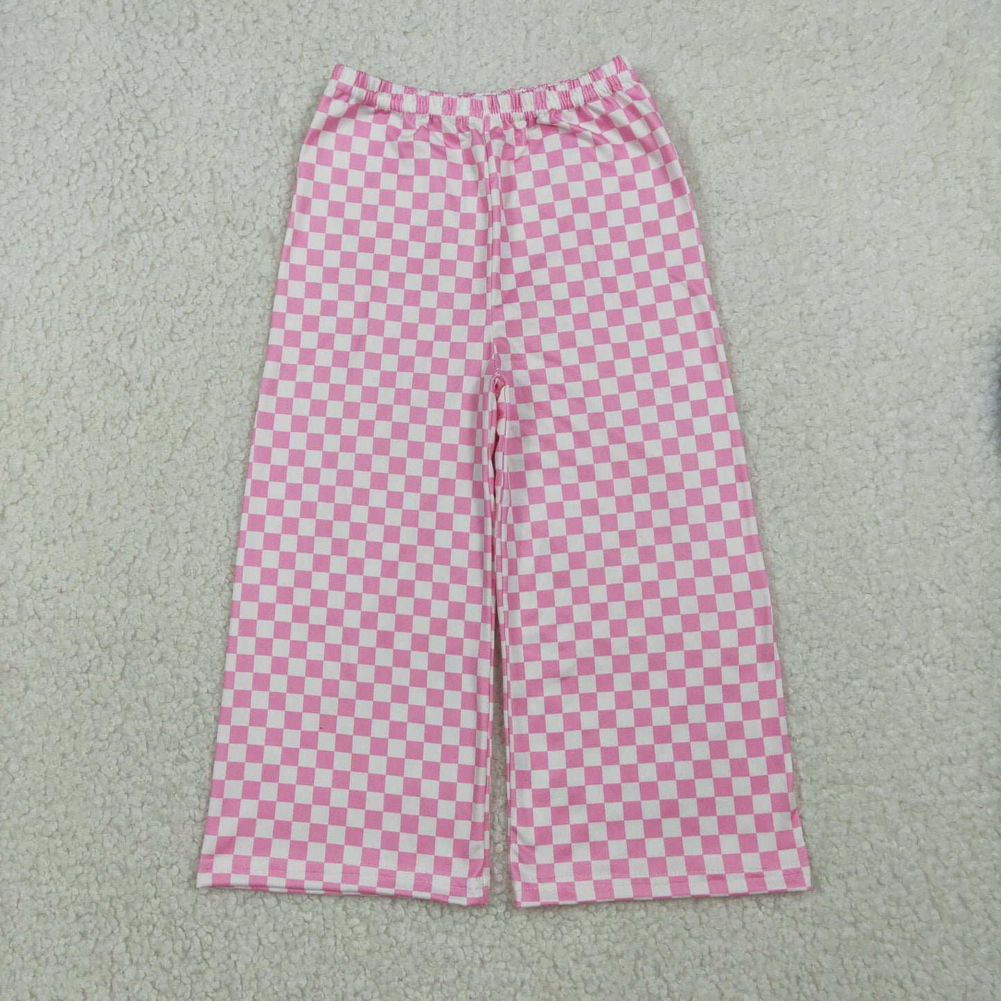 P1018 Hot Pink Checkered Girls Pants