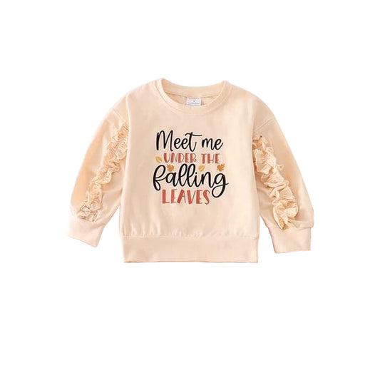 Custom S 10.3 Meet me ruffles long sleeve girls top