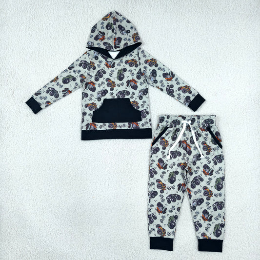 BLP1511 Hunting Car Pocket Hoodie Long Sleeve Pants Boys Set