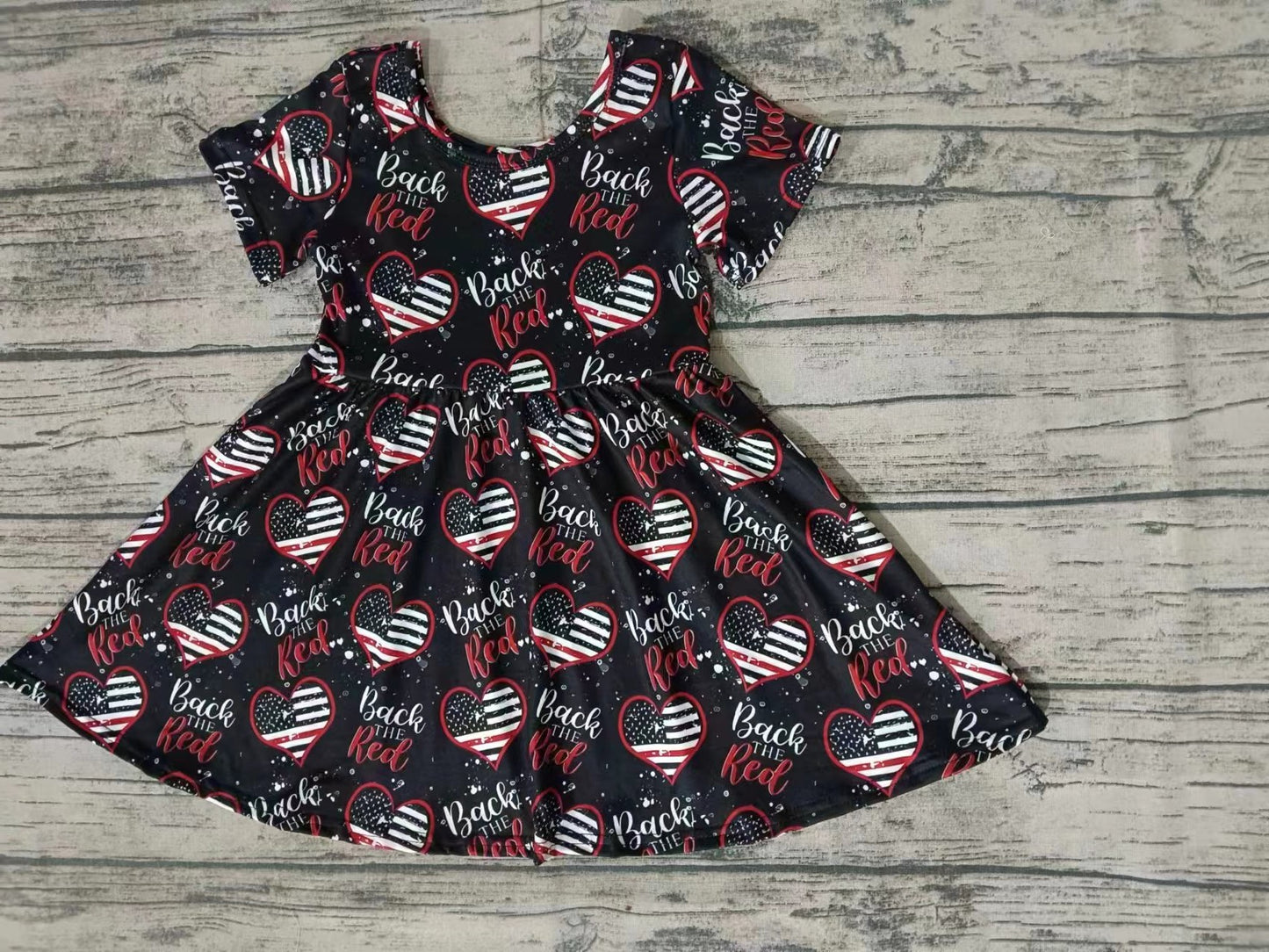 custom Black & red national flag dress please order before 6th August