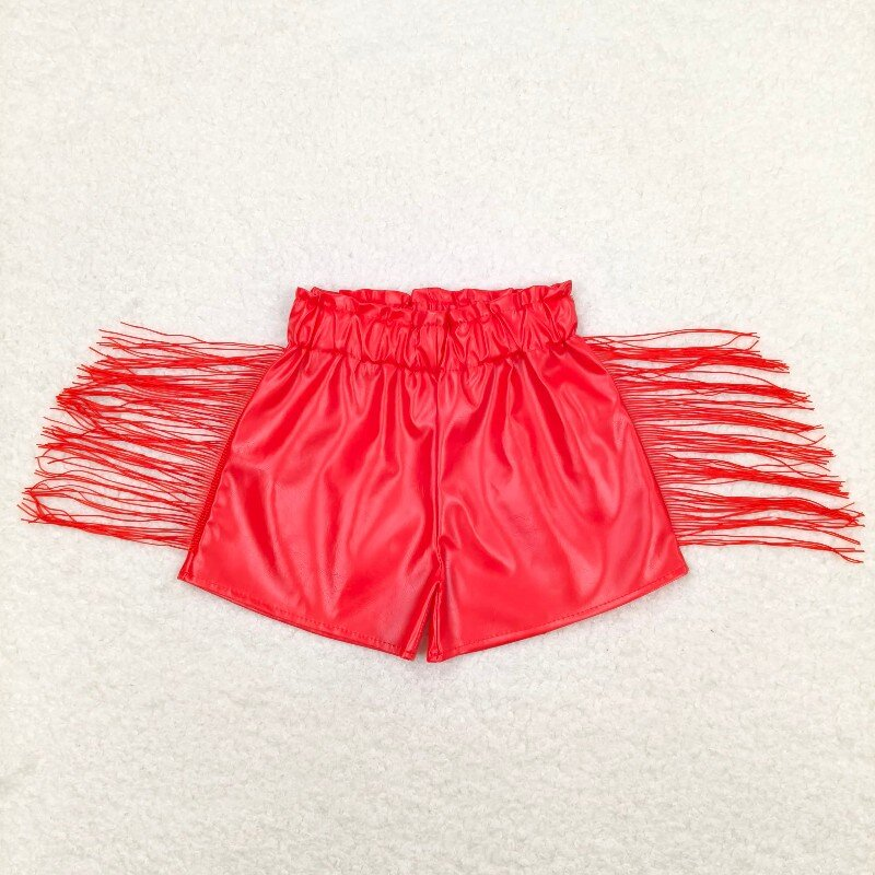 leather tassels girls shorts RTS sibling clothes