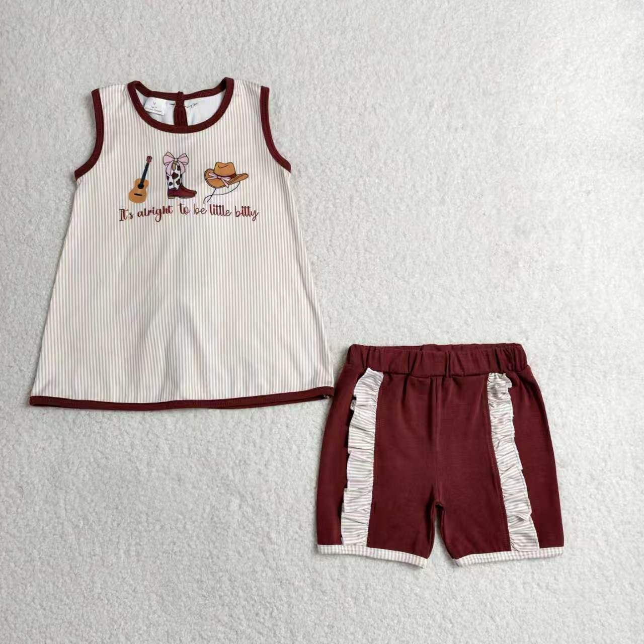 It's Alright To Be Little Bitty Set/Romper RTS Sibling Clothes