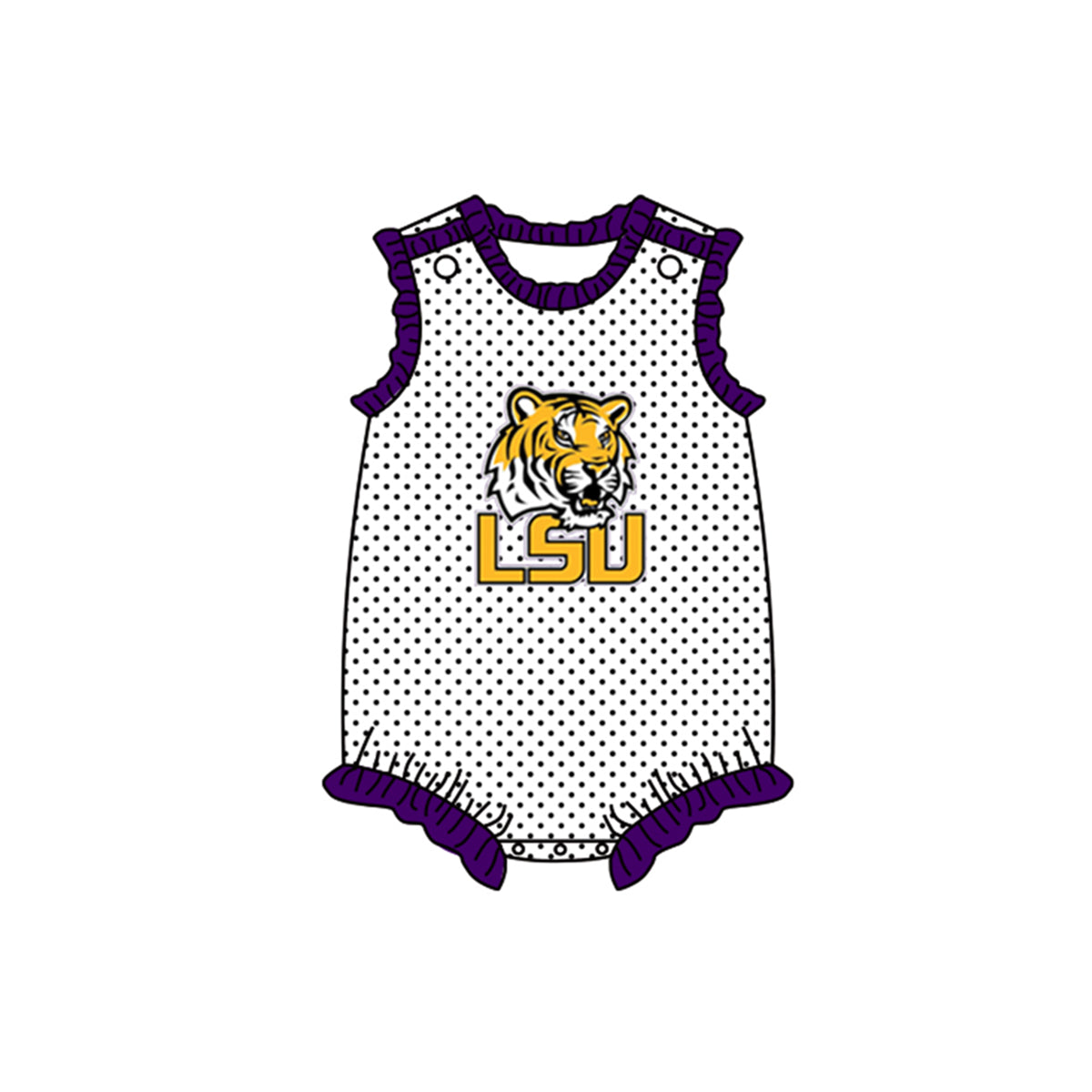 custom S 8.1 Team purple dot sleeveless kids romper