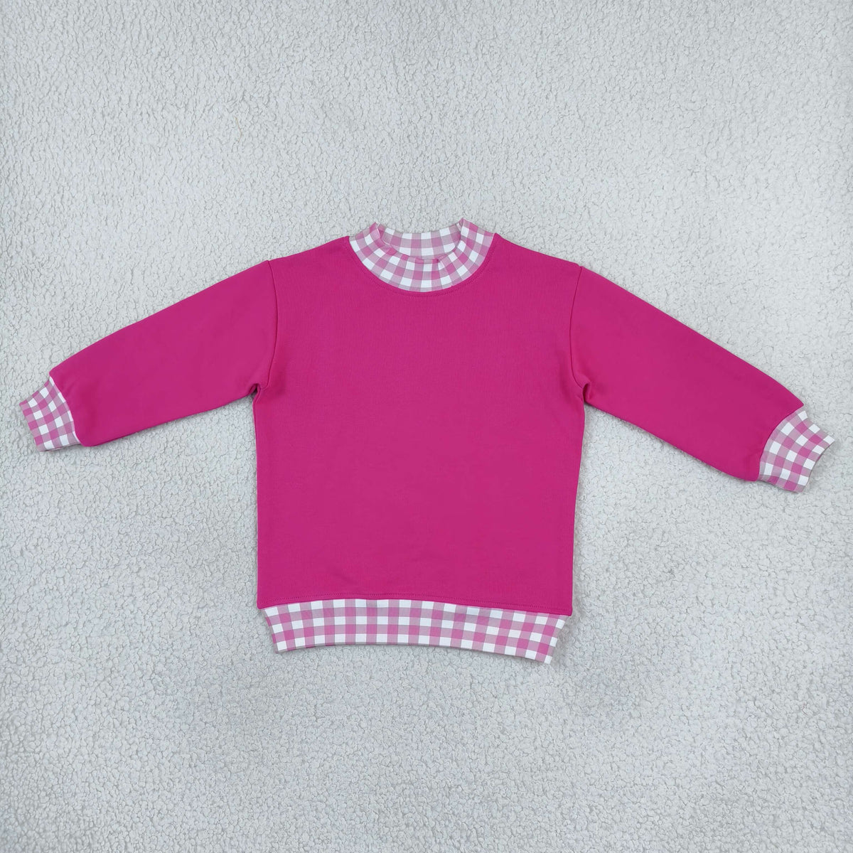 GT1800 Hot Pink High Neck Long Sleeve Girls Top