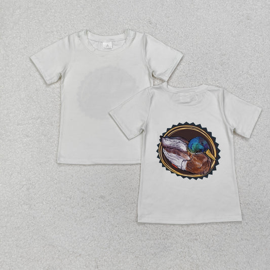 BT0964 cute mallard duck short sleeve boys top