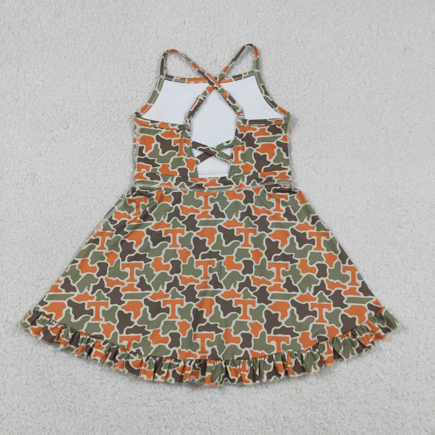 GSD3590 Yoga Football Item Camo Sleeveless Skorts Girls Dress