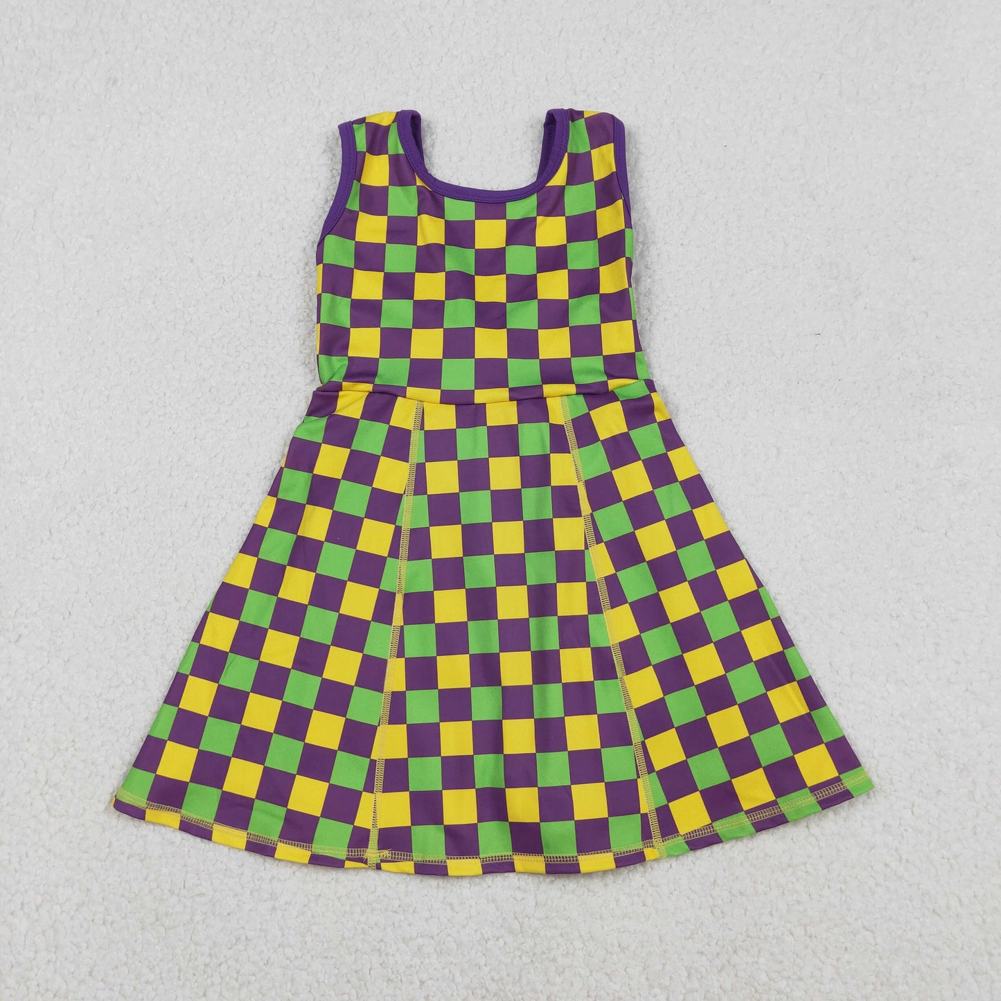 GSD2946 yoga Mardi Gras sleeveelss skorts girls dress