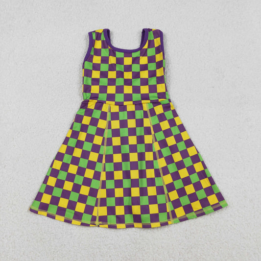 GSD2946 yoga Mardi Gras sleeveelss skorts girls dress