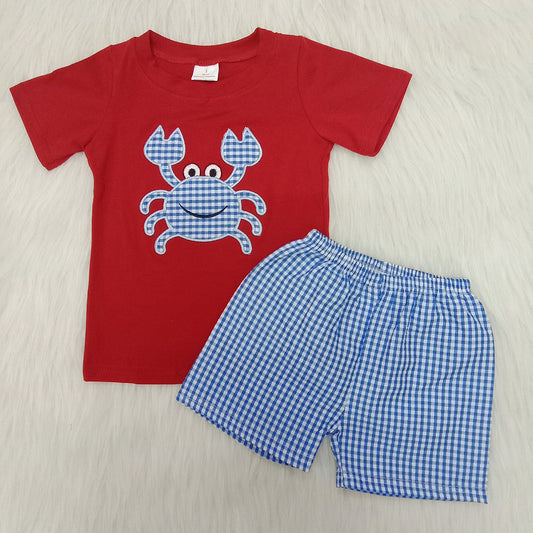 A11-4 Boys Embroider Crab Set