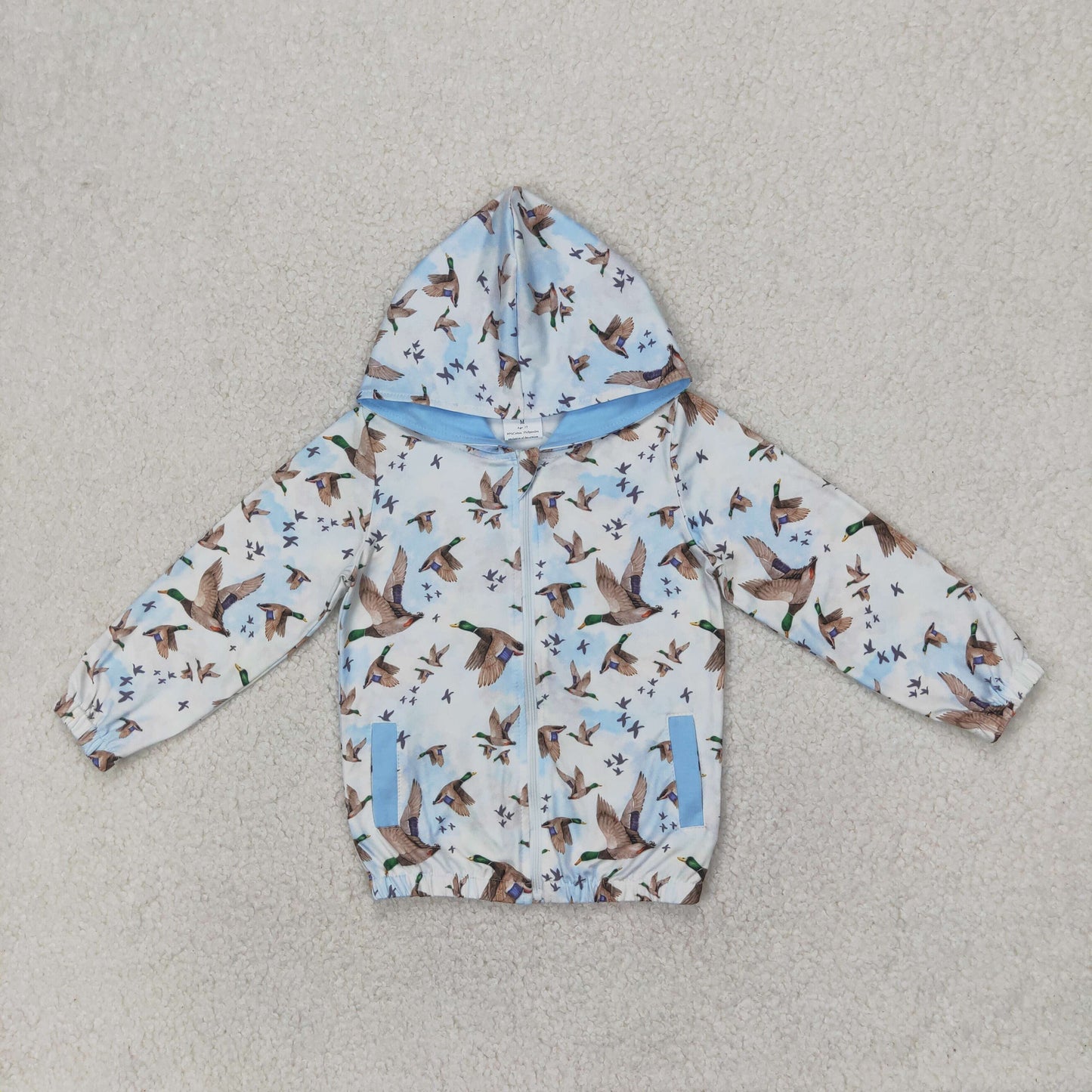 GT0875 cute mallard duck zipper hoodie girls coat