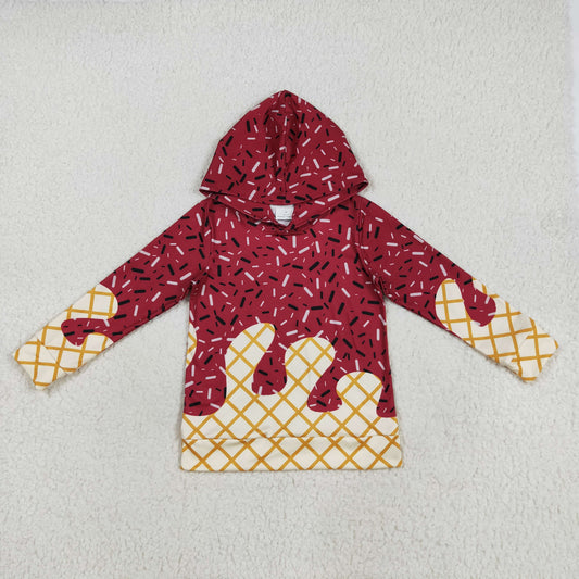 BT1273 maroon ice long sleeve hoodie boys top