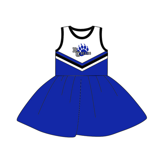 custom S 8.9 Blue sleeveless cheerleader dress