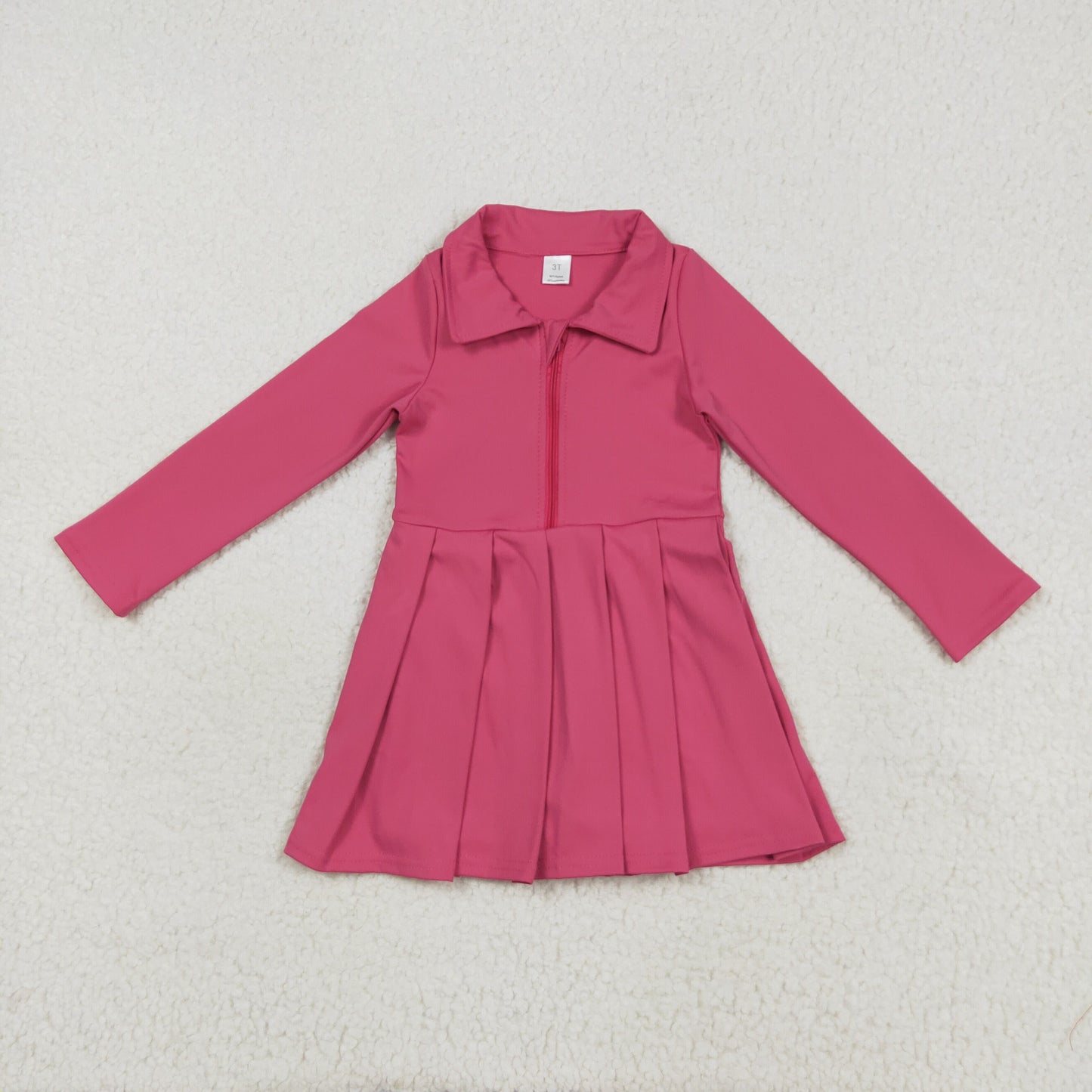GLD1146 yoga pink zipper long sleeve skorts girls dress
