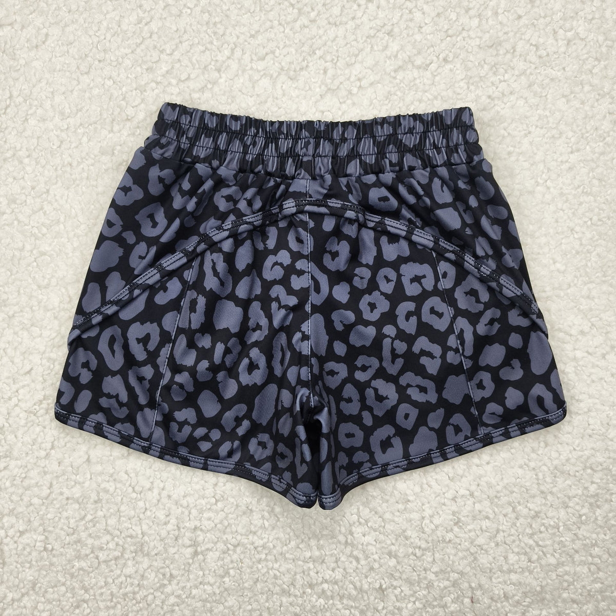 SS0467 yoga dark grey leopard girls shorts
