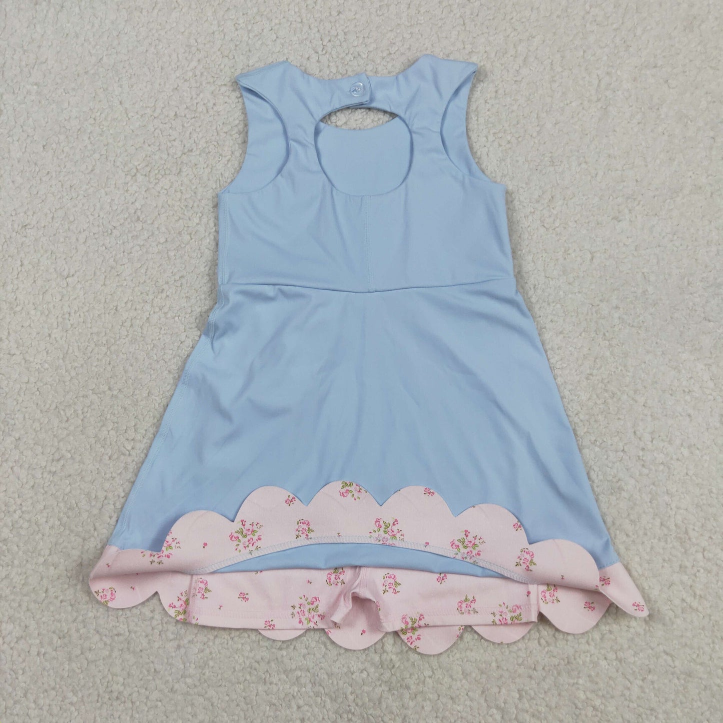 GSD3030 Yoga Scallop Light Purple Bows Sleeveless Girls Dress