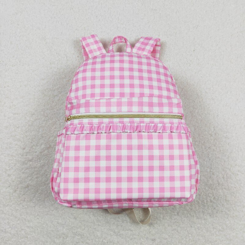 blue & pink checkered bag RTS sibling clothes