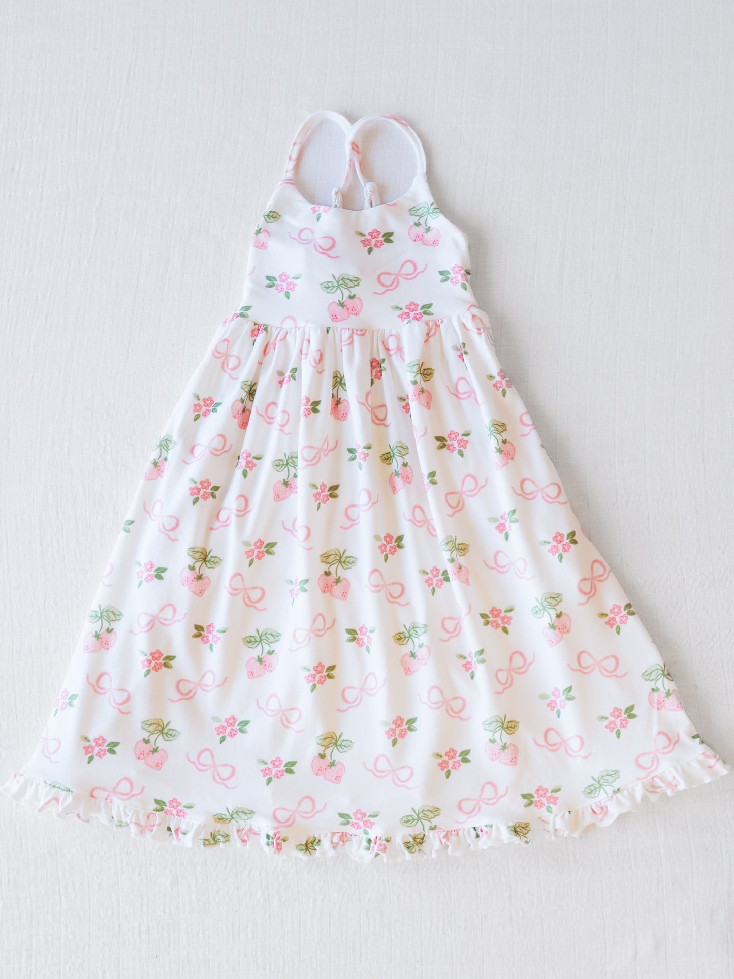 custom pink flowers girls dress Summer (moq 3) tat 6-8 weeks