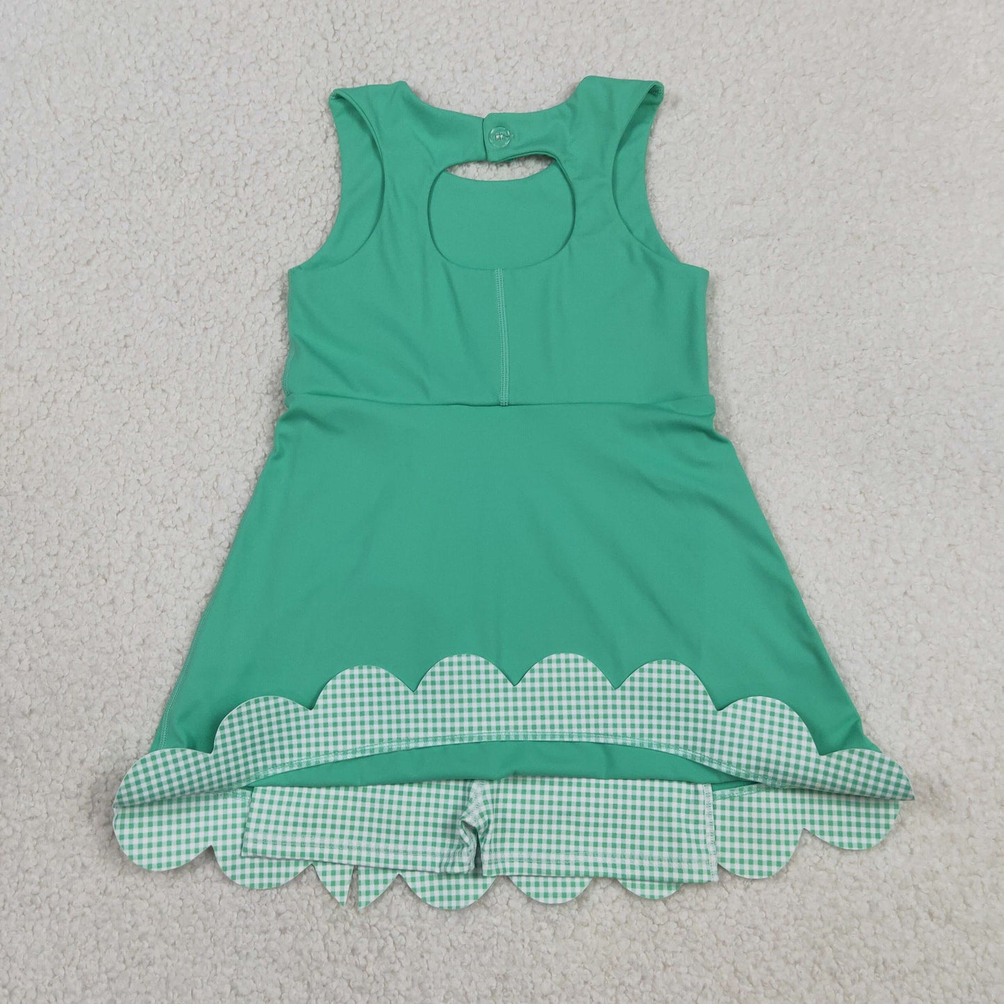 GSD3029 Yoga Green Sleeveless Girls Dress