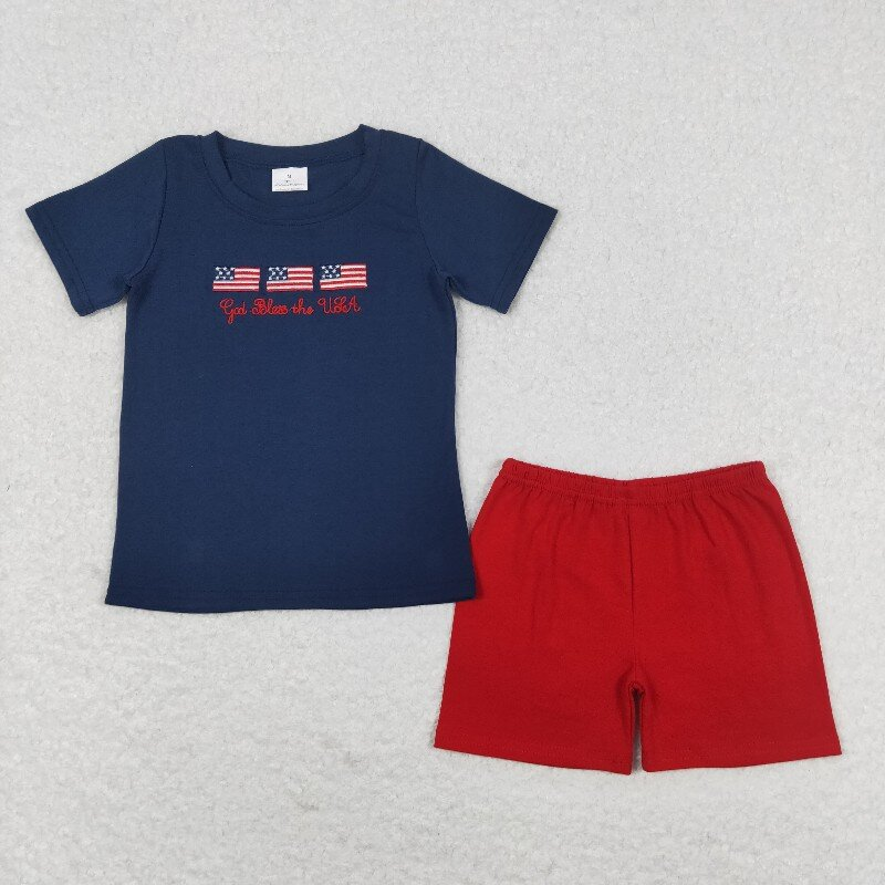 embroidery July 4th flag RTS sibling clothes