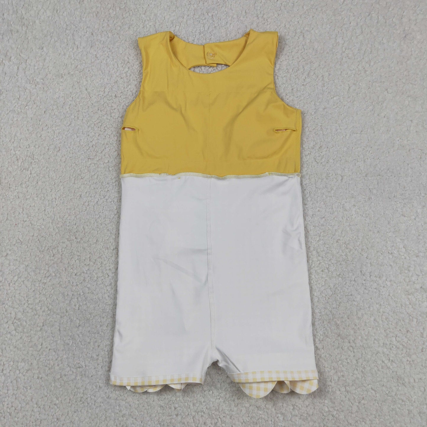 GSD3318 Yoga Solid Color Yellow Bows Sleeveless Skorts Girls Dress