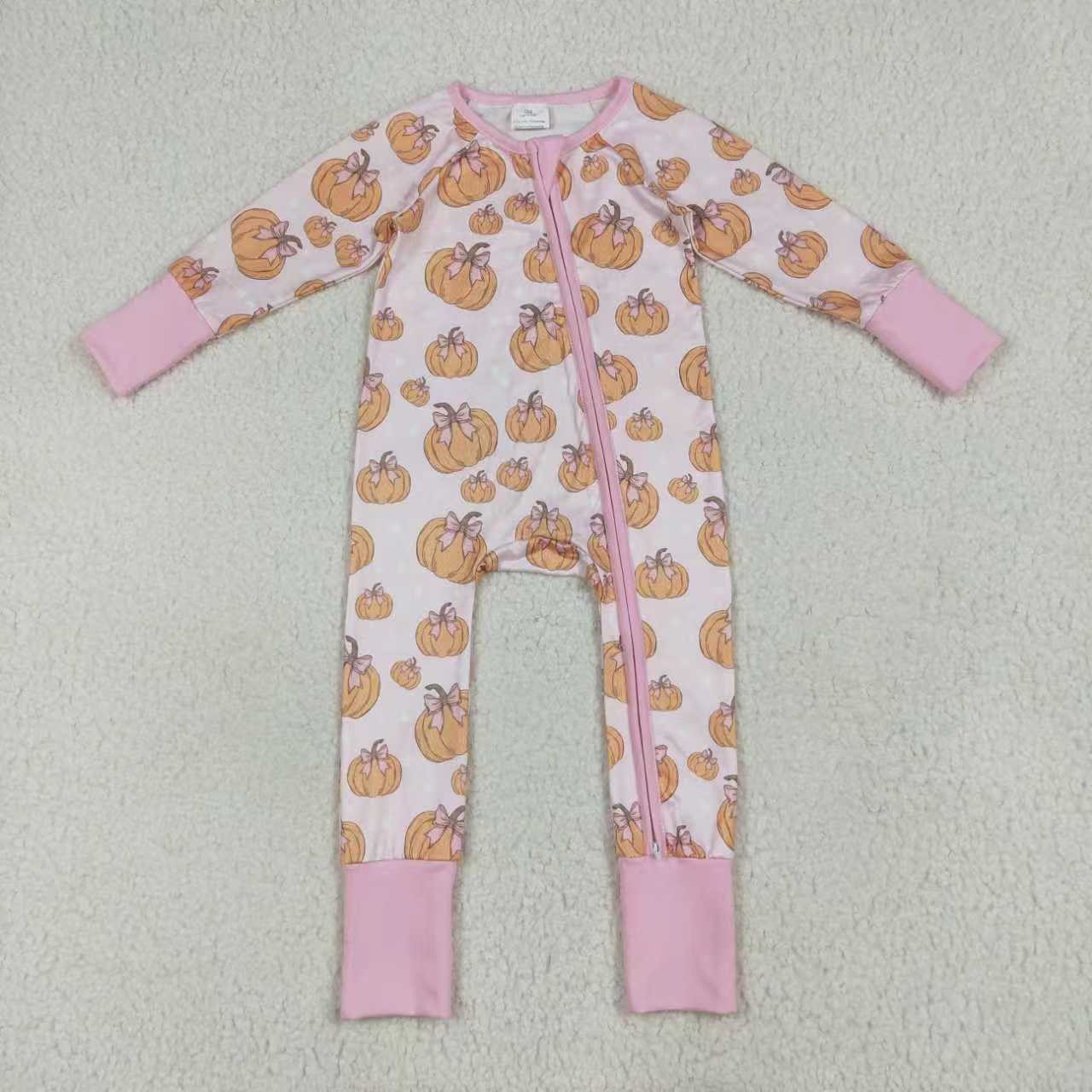 Autumn pumpkin romper/pajamas RTS Sibling Clothes