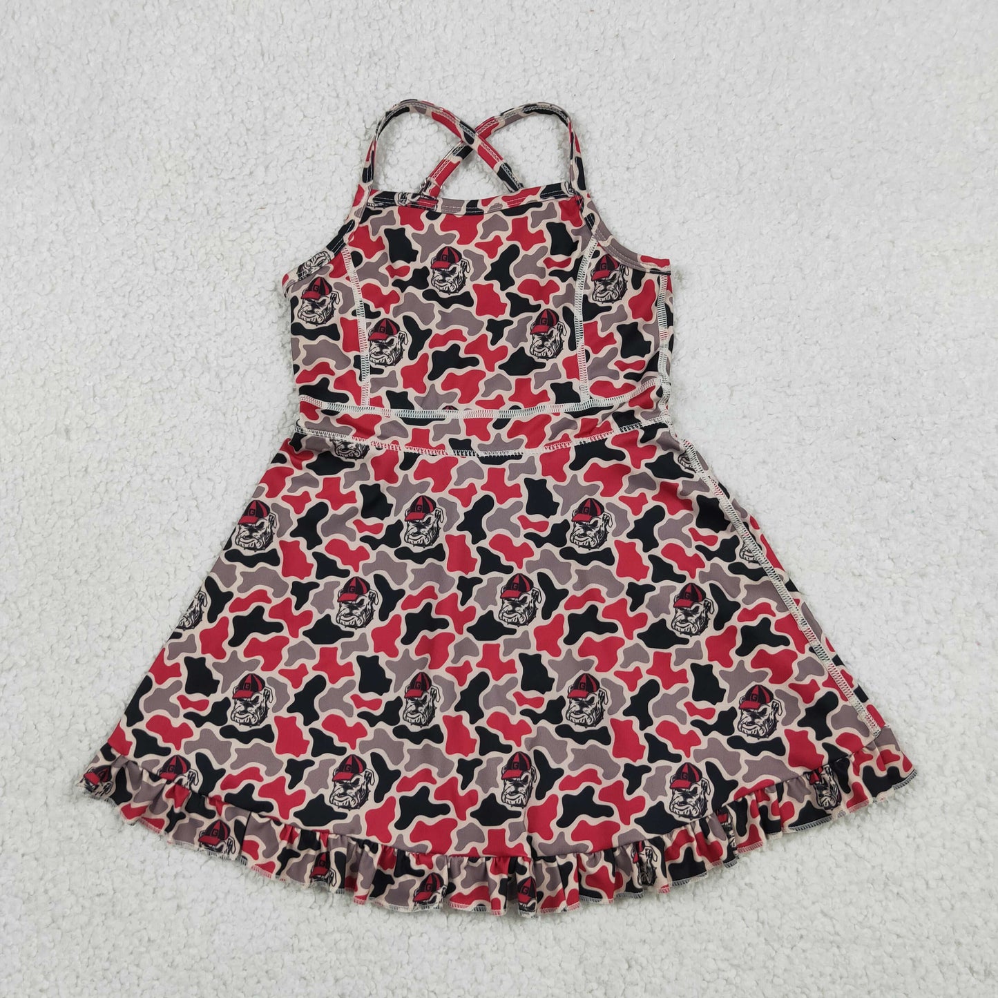 GSD3593 Yoga Team Camo Sleeveless Skorts Girls Dress
