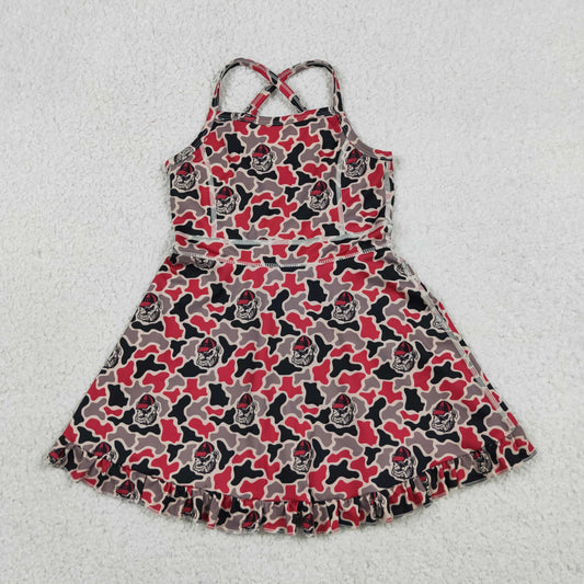 GSD3593 Yoga Team Camo Sleeveless Skorts Girls Dress