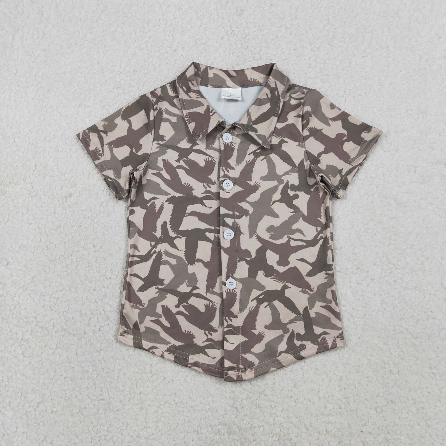 BT1562 Hunting Camo Duck Mallard Short Sleeve Boys Top