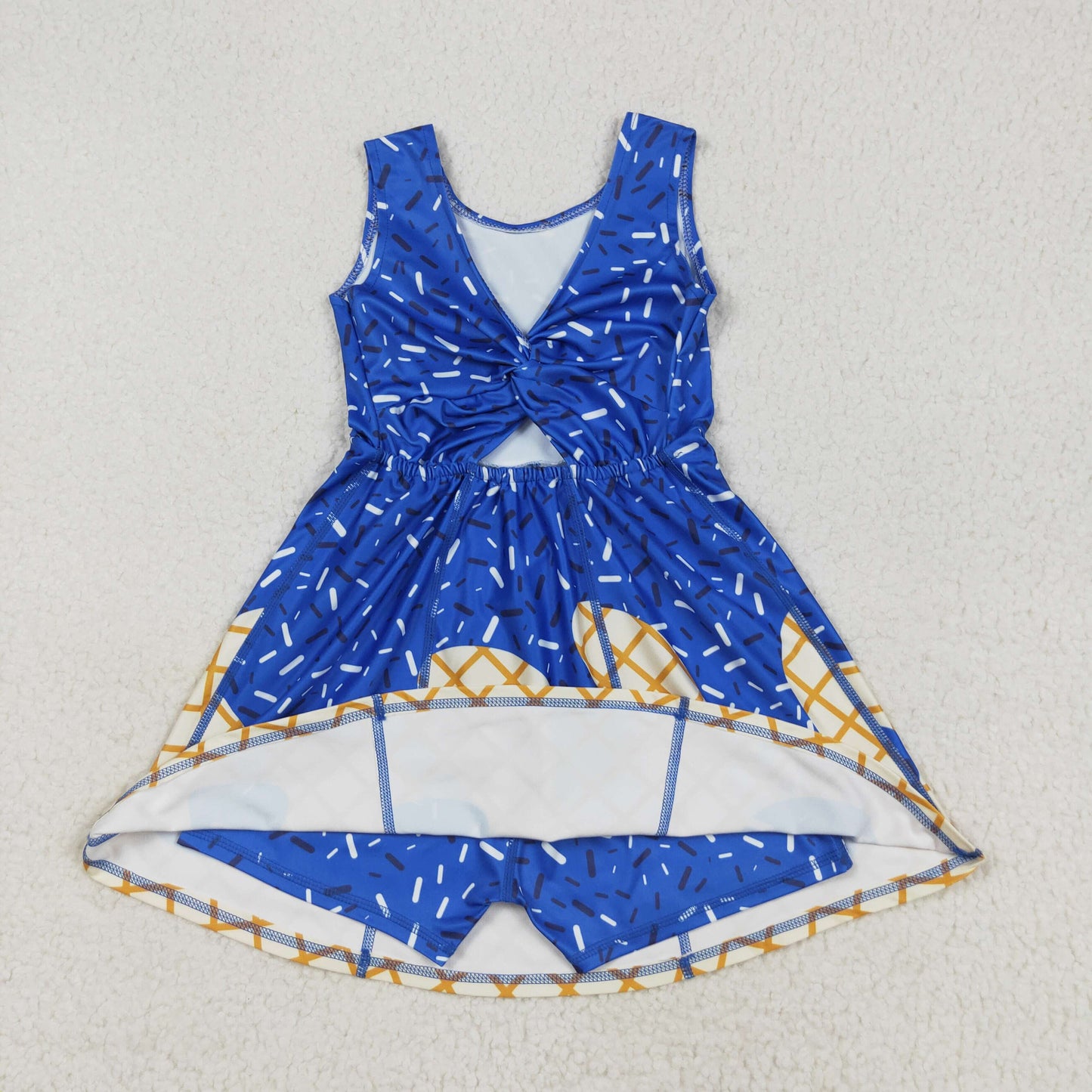 GSD2751 yoga ice dark blue sleeveless skorts girls dress