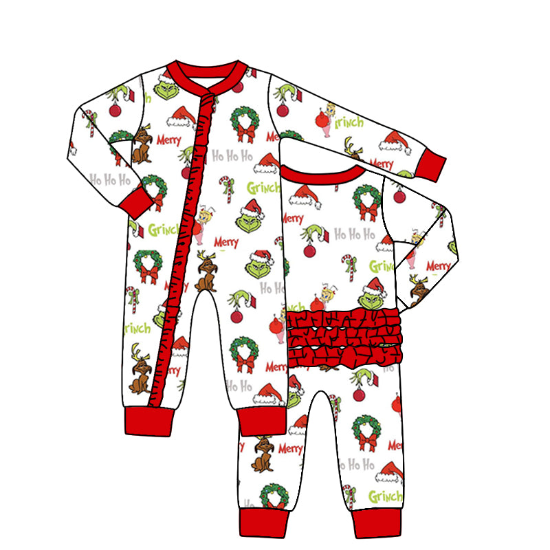 custom S 8.22 Christmas red kids romper