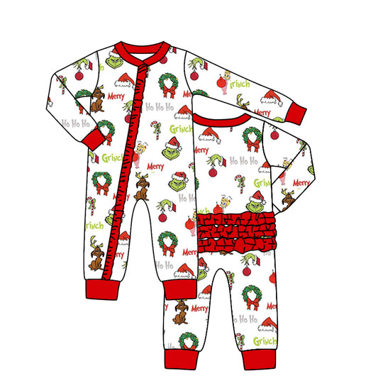custom S 8.22 Christmas red kids romper