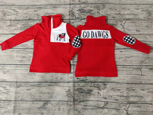 custom S 10.9 Team red long sleeve boys pullover